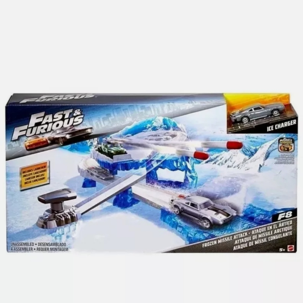 NEW Fast & Furious Frozen Missile Attack Play Set Featuring Dom's F8 Ice Charger